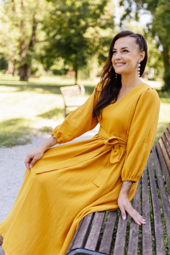 "Boho Breeze" dress - Mustard - Size: 3XL/4XL