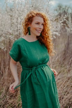 MIDI linen dress - green