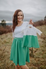 Girls' evening dress Grace - white-green