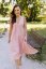 Linen "Aura" dress - pink - Size: M/L, Variant: For breastfeeding, Length: Long