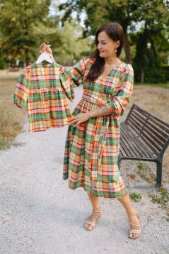 Šaty "Boho Flanel" MAMA A DCERA - Autumn Tartan 🍂