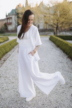 Luxurious linen kimono set - white
