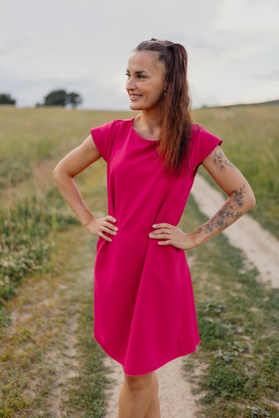 Elegantní šaty ke kojení – Malinové - Velikost: XL/2XL