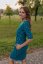 MATCHY straight dress - gold hearts on petrol