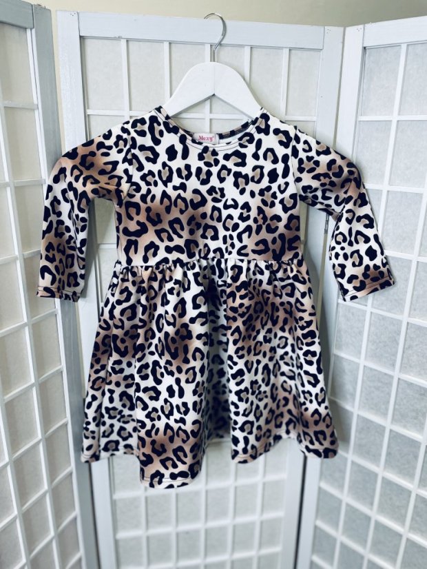 Dívčí teplákové šaty - leopard