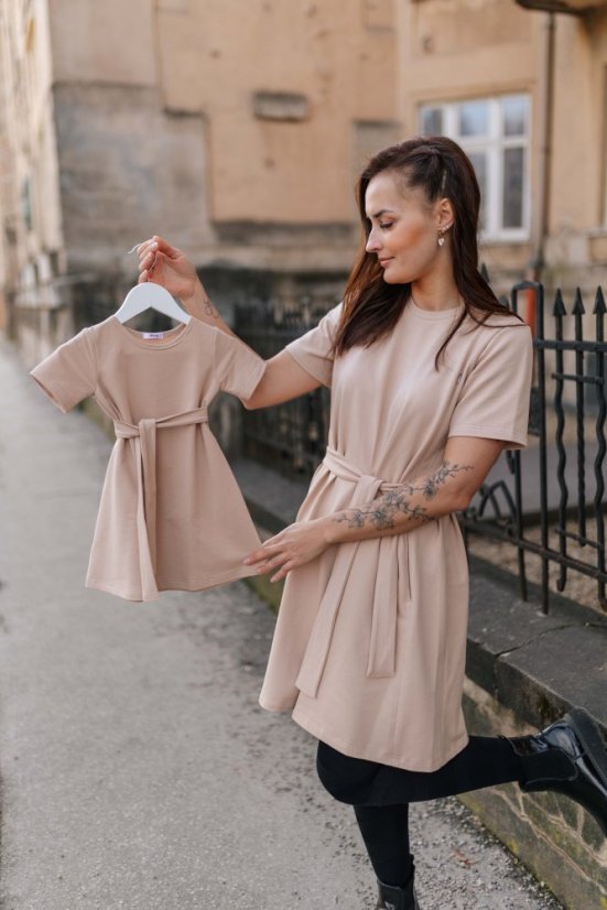 Nursing "Luna" Basic Dress - MUM AND DAUGHTER – Beige