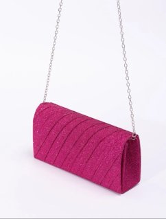 Elegantní třpytivá kabelka - fuchsia