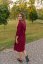 Nursing MIDI dress - golden hearts on bordo