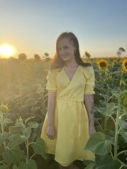 Linen wrap dress - yellow