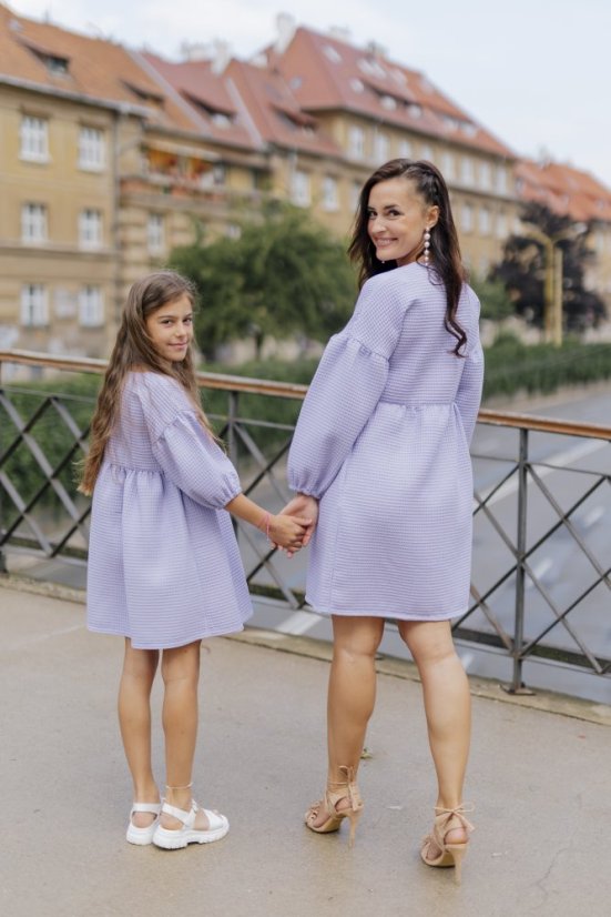 Šaty "Maison Waffle" - MÁMA A DCERA – lila - Velikost: XS/S