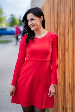 Ačkové kojicí šaty - červené