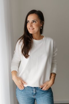 Dámská tenká mikina - smetanová