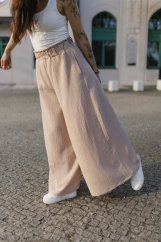 Long muslin maxi pants - beige