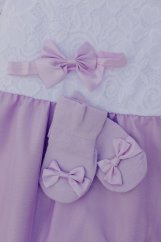 BABY set - ponožky a čelenka - LILA