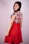 Muslin nursing dress - red folk - Size: XL