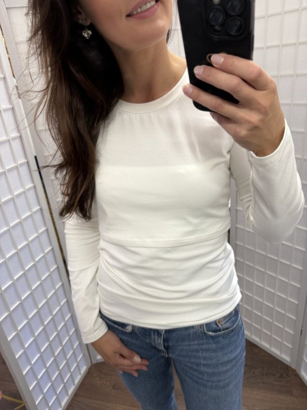 Nursing t-shirt - cream - Size: 2XL