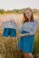 Teplákové šaty ke kojení - MAMA a DCERA - Modré mini kvítky