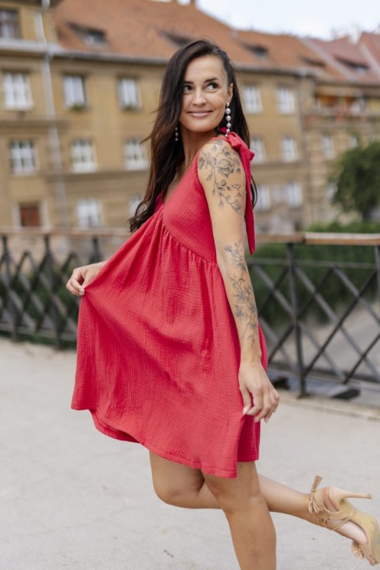 Breastfeeding "Aura" dress - dark red - Size: 3XL/4XL, Variant: For breastfeeding, Length: Long