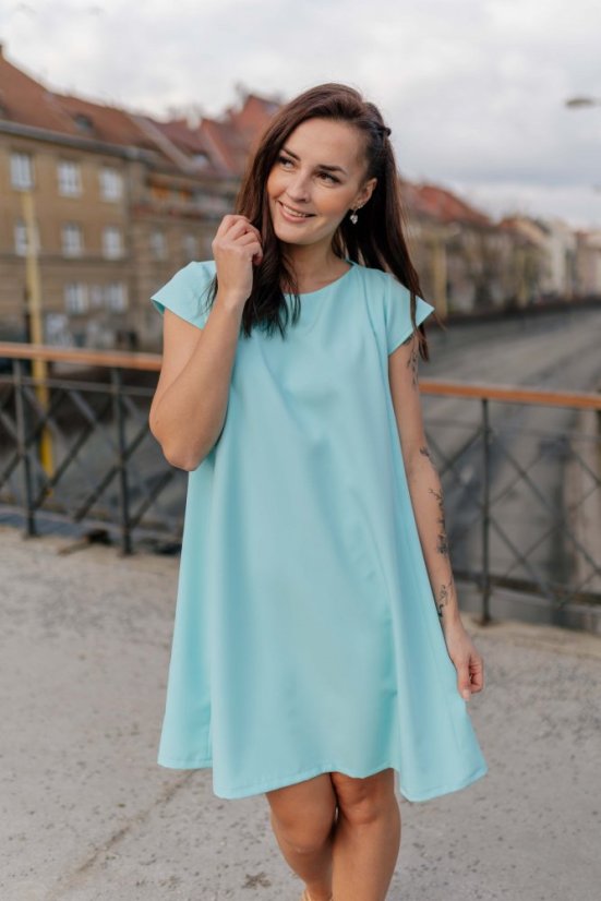 Elegantní šaty ke kojení– MÁMA A DCERA – modré
