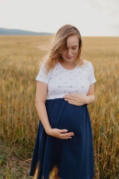 Muslin nursing dress - Anchor Pattern