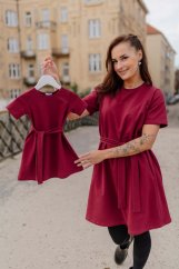 "Luna" Basic Dress - MUM AND DAUGHTER – Burgundy
