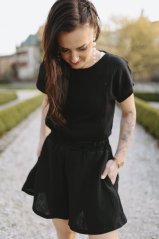 Mušelínové elegantní kraťasy - černé