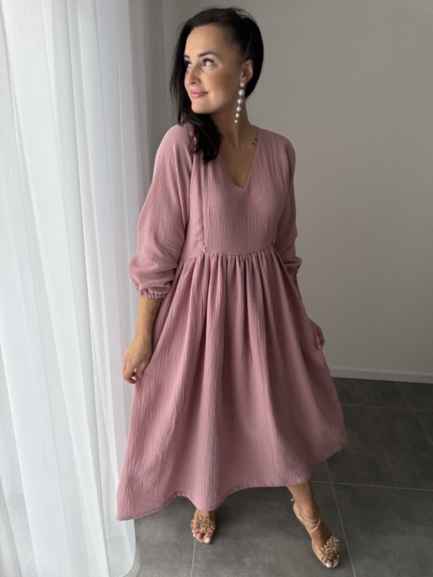 "Boho Breeze" dress - dark old pink - Size: 3XL/4XL