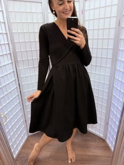 Wrap MIDI dress – black