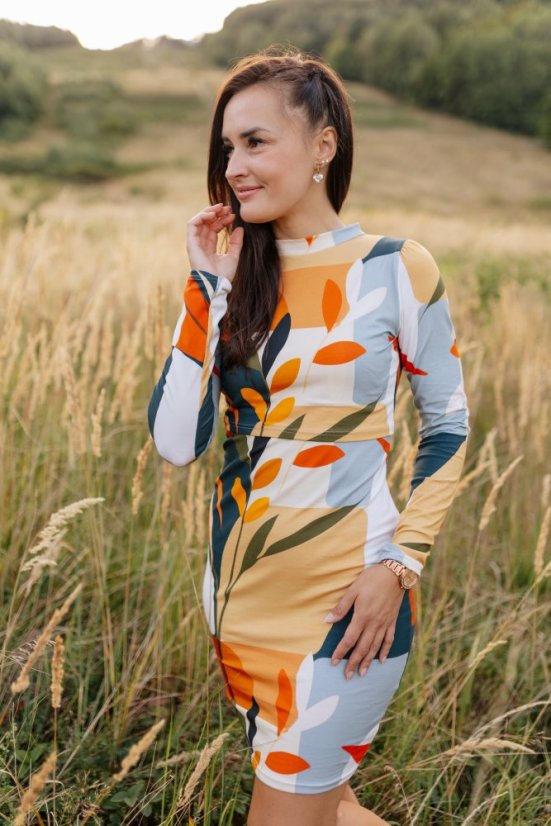 Nursing turtleneck dress – Boho brown - Size: 2XL