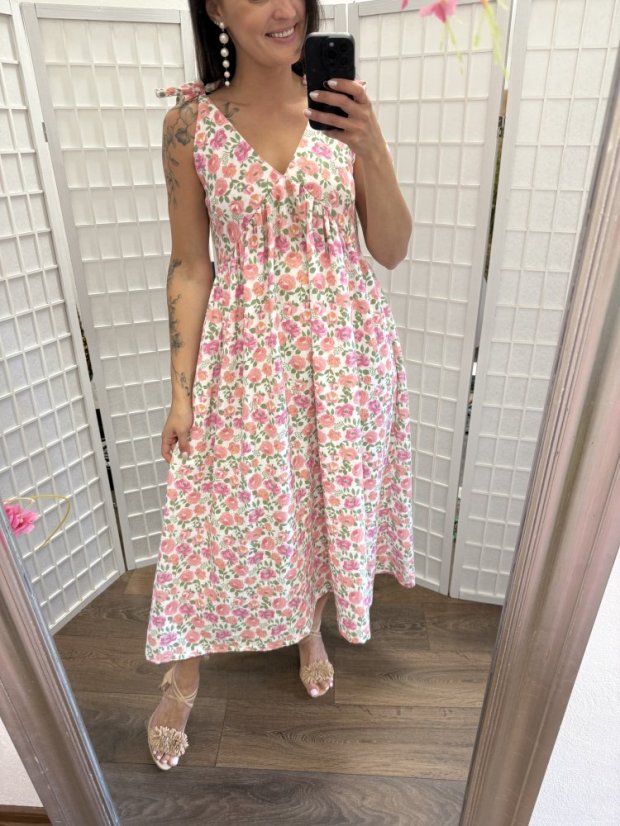 "Aura" dress - Flowers - Size: XL/2XL