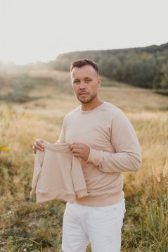 OTEC A MINI - mikina/světřík - béžová