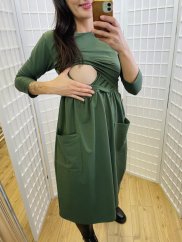Teplákové MIDI šaty  – Khaki