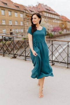 Maxi BOHO muslin dress - petrol