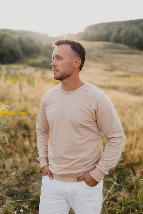 Pánská mikina/světřík - béžová - Velikost: M