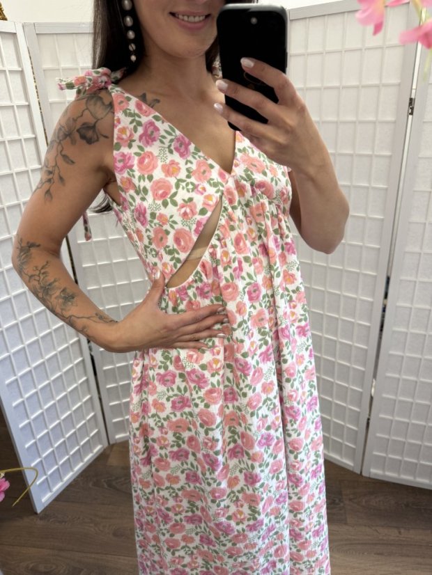 "Aura" dress - Flowers - Size: XL/2XL
