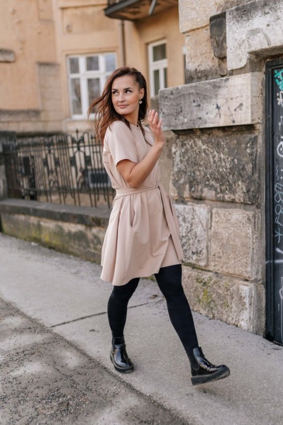 "Luna" Basic Dress - MUM AND DAUGHTER – Beige - Size: 3XL/4XL