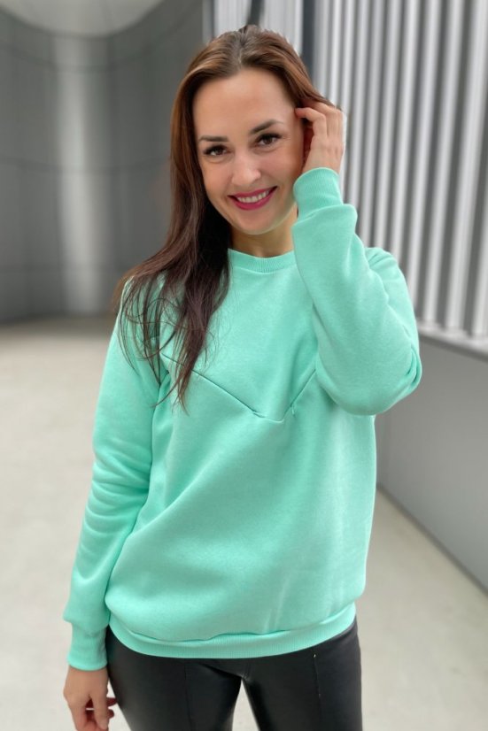 Warm Nursing Sweatshirt / Sweater  - menthol - Size: XS/S