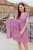 Cotton Dress "Waffle" - MOM AND DAUGHTER - mauve