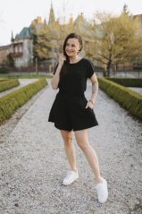 Mušelínové elegantní kraťasy - černé