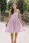 Nursing "Aurela romantic" linen dress - pink - Size: S, Length: Short