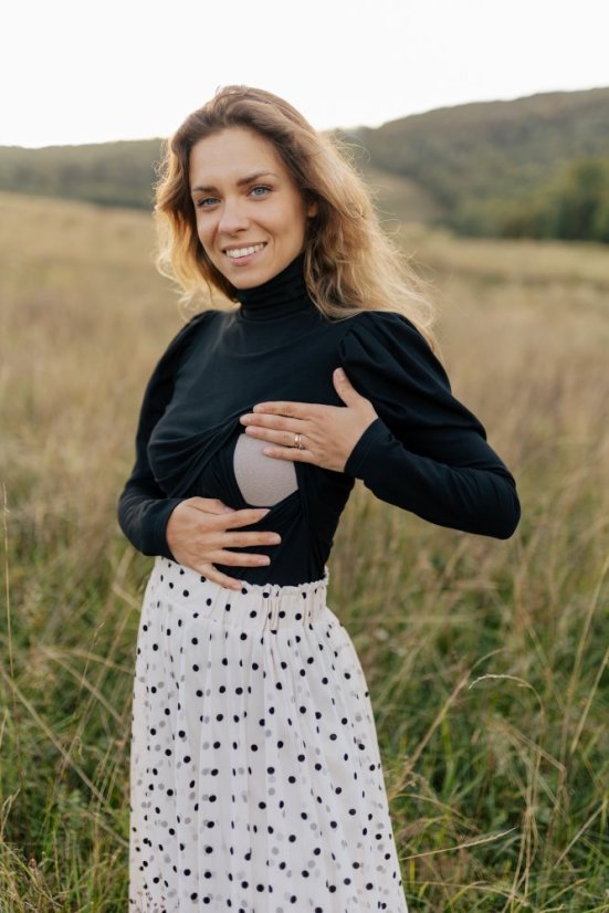 Elegantní rolák s puff rukávy - Různé barvy - Velikost: L
