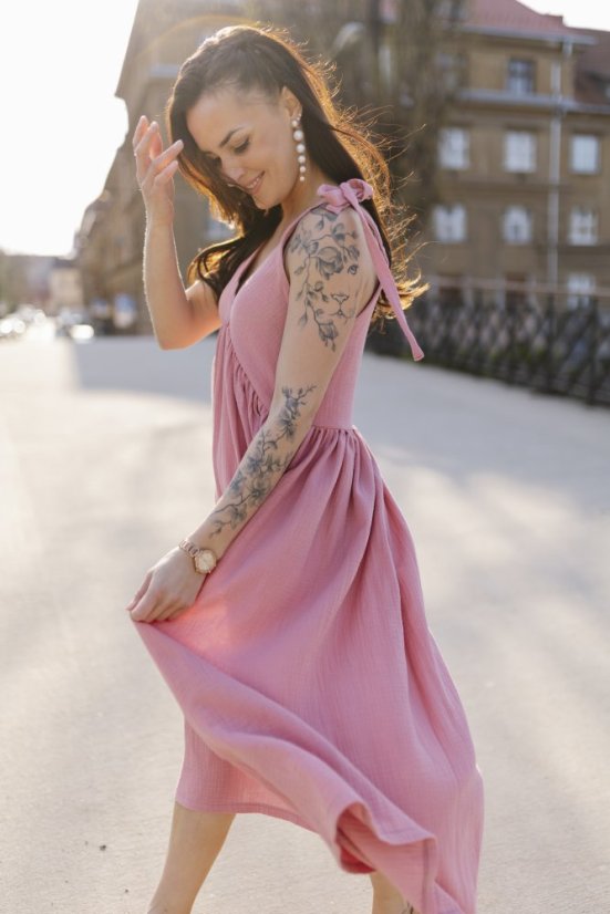 "Aura" dress - dark old pink