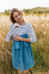 MATCHY Breastfeeding dress - blue flowers