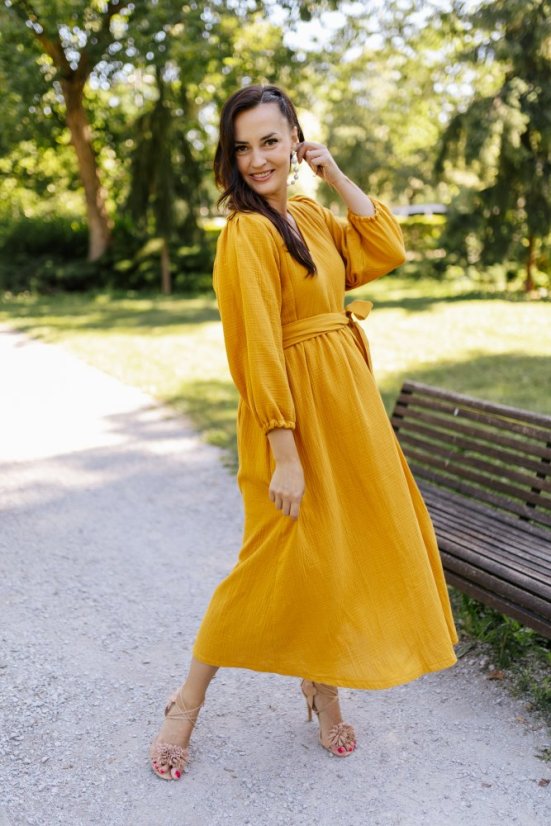"Boho Breeze" dress - Mustard - Size: 3XL/4XL