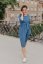 Denim midi dress with pockets - different colors and patterns