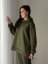 ELARA SET – asymetrická mikina & žebrované legíny - khaki zelená - Velikost: L