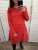 A-line nursing sweater dress - red