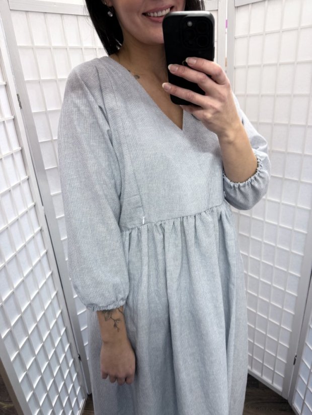 Lněné šaty "Boho Breeze" - pásiky