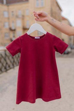 Girls' dress "Luna" basic - Burgundy