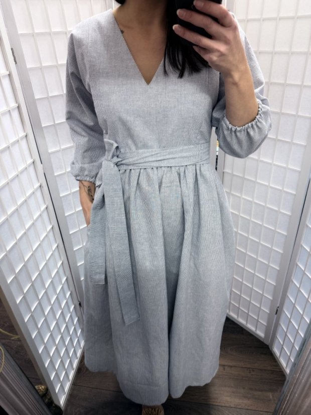 Lněné šaty "Boho Breeze" - pásiky